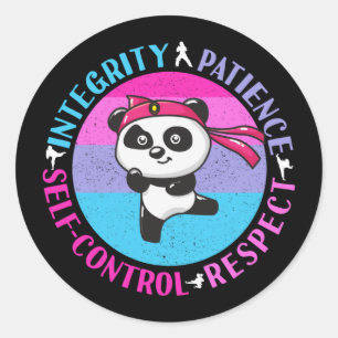 Sticker Rond Valeurs des arts martiaux - Karate Girly Mindset