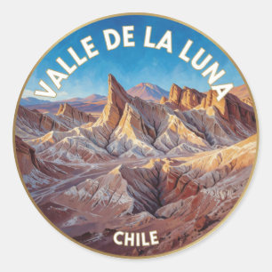 Sticker Rond Valle De La Luna Chili Paysage Désertique Lunaire