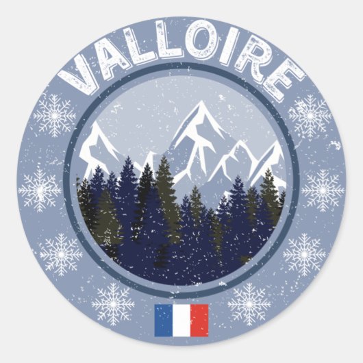 Sticker Rond Valloire Station de ski (Devant)