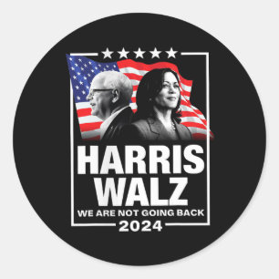 Sticker Rond Valse Nous Ne Retournons Pas Kamala Harris 2024 1