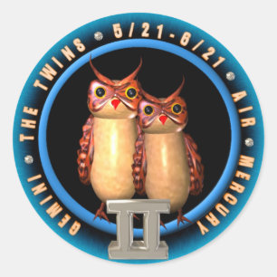 Sticker Rond Valxart Gemini zodiac