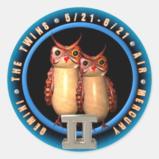 Sticker Rond Valxart Gemini zodiac (Devant)