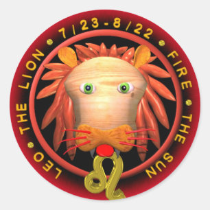 Sticker Rond Valxart Leo zodiac