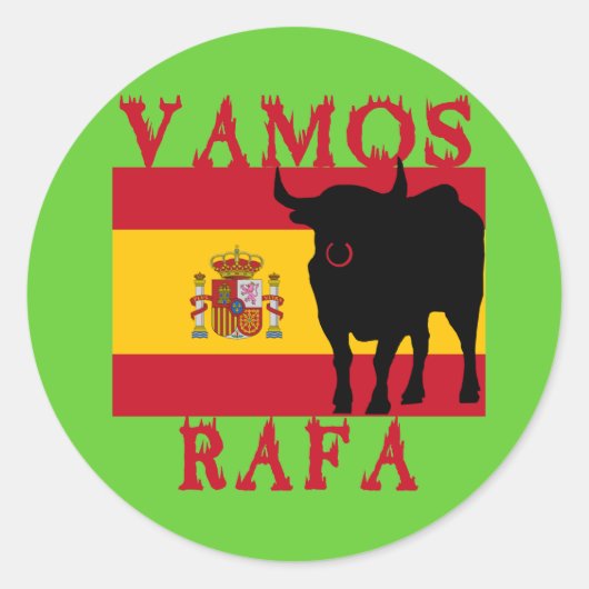 Sticker Rond Vamos Rafa avec drapeau d'Espagne (Devant)