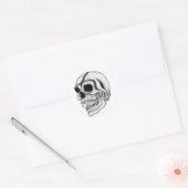Sticker Rond Vampir crâne noir et blanc (Enveloppe)