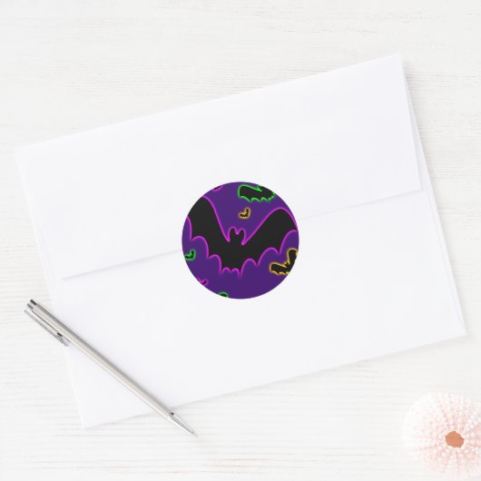 Sticker Rond Vampire chauves-souris (Enveloppe)