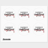 Sticker Rond Vampire électrique par nuit (Feuille)