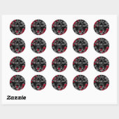 Sticker Rond Vampire gothique Halloween mariage merci (Feuille)