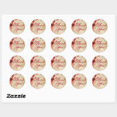 Sticker Rond Vampire Halloween Merci Mariage faux sang rouge (Feuille)