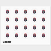 Sticker Rond Vampire Husky Bite (Feuille)