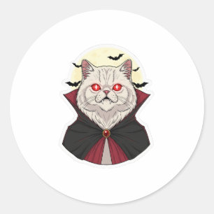 Sticker Rond Vampire Perse - Halloween de chat perse