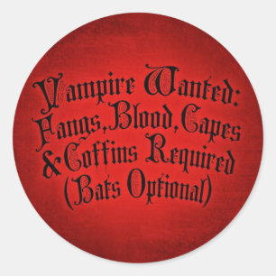 Sticker Rond Vampire Recherché
