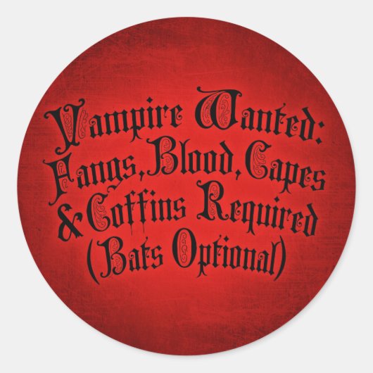 Sticker Rond Vampire Recherché (Devant)