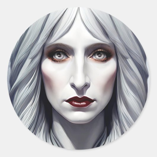 Sticker Rond Vampire sorcière femme Imaginaire art noir (Devant)