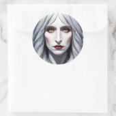 Sticker Rond Vampire sorcière femme Imaginaire art noir (Sac)