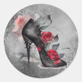 Sticker Rond Vampy Spike Stiletto | Rouge Rose Haut-talon Grung (Devant)