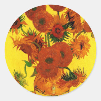Sticker Rond Van Gogh 15 Tournesols