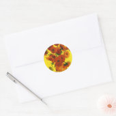 Sticker Rond Van Gogh 15 Tournesols (Enveloppe)
