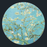 Sticker Rond Van Gogh Almond Blossoms<br><div class="desc">Artiste : Vincent Van Gogh Titre : Les fleurs d'amandes ont modifié la couleur par 2sweet4wordsDesigns vincent van gogh,  van gogh,  fleurs d'amandes,  turquoise,  fleurs,  floral,  ressort,  sophistiqué,  décoration</div>