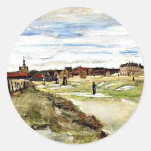 Sticker Rond Van Gogh - Bleaching Ground à Scheveningen, 1882,