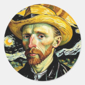 Sticker Rond Van Gogh Dark Art (Devant)