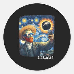 Sticker Rond Van Gogh Nuit Étoilée Totale