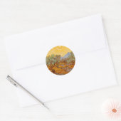 Sticker Rond Van Gogh Olive Trees Soleil Jaune Ciel (Enveloppe)