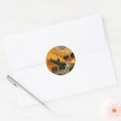 Sticker Rond Van Gogh - Paysage avec maisons et fleurs (Enveloppe)