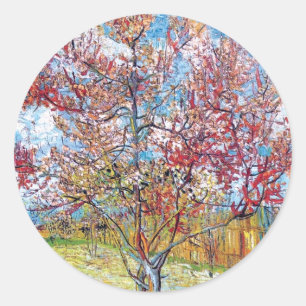 Sticker Rond Van Gogh - Pêchers roses