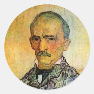 Sticker Rond Van Gogh Portrait de Trabuc, Impressionnisme Vinta