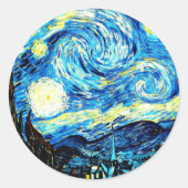 Sticker Rond Van Gogh, Starry Night, (Devant)