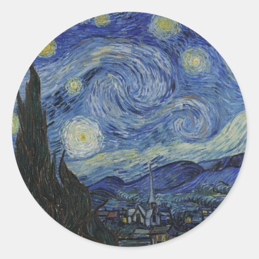 Sticker Rond Van Gogh // Starry Night (Devant)