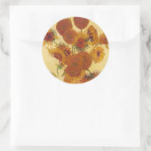 Sticker Rond Van Gogh Sunflowers (F454) Art Vintage (Sac)