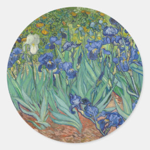 Sticker Rond Van Gogh Vintage Irises
