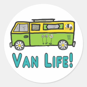 Sticker Rond Van Life