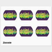 Sticker Rond Vancouver Canada Skyline (Feuille)