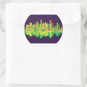 Sticker Rond Vancouver Canada Skyline (Sac)