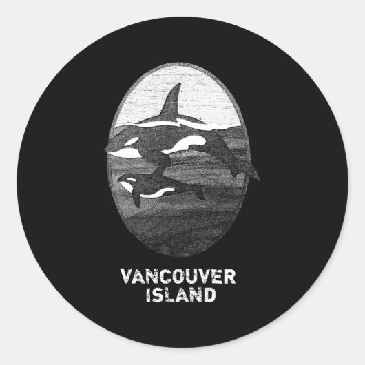 Sticker Rond Vancouver Island Bc Canada Orca Er Whale (Devant)