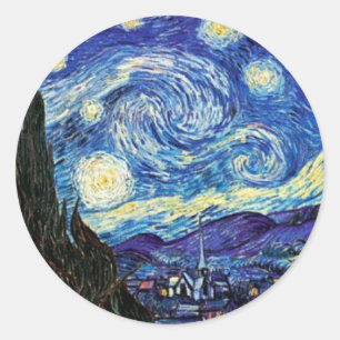 Sticker Rond VanGogh, Starry Night
