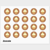 Sticker Rond Vanilla Cupcake sur Brown. (Feuille)