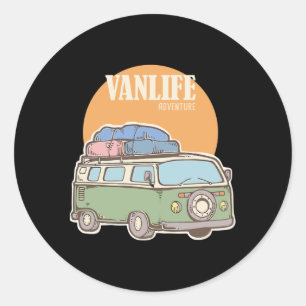 Sticker Rond Vanlife Travel
