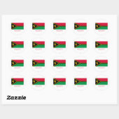 Sticker Rond Vanuatu Drapeau avec nom (Feuille)