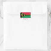 Sticker Rond Vanuatu Drapeau avec nom (Sac)