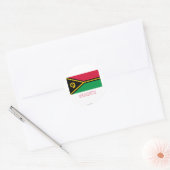 Sticker Rond Vanuatu Drapeau avec nom (Enveloppe)