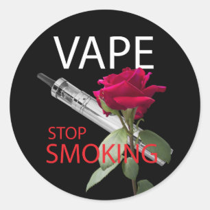 Sticker Rond Vape. Arrêtez de fumer