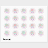 Sticker Rond Varsity preppy pastel patch 12e anniversaire (Feuille)