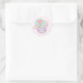 Sticker Rond Varsity preppy pastel patch 7e anniversaire (Sac)