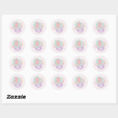 Sticker Rond Varsity preppy pastel patch 9e anniversaire (Feuille)