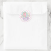 Sticker Rond Varsity preppy pastel patch 9e anniversaire (Sac)