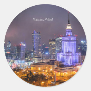 Sticker Rond Varsovie, paysage urbain de Pologne